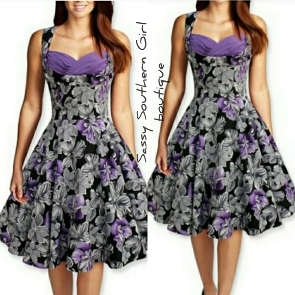 SG boutique Dresses & Skirts - 🆕⭐ 1950's Purple floral vintage style dress